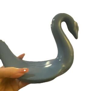 Vintage Nova Swan Ceramic Cloth Towel Soap Holder Cream Blue Bath Decor Dish